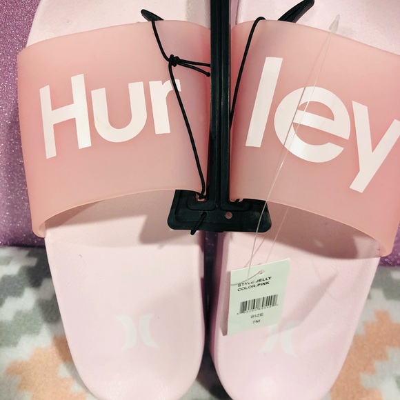 NWT Hurley PINK Jelly Platform Slides - Picture 2 of 8
